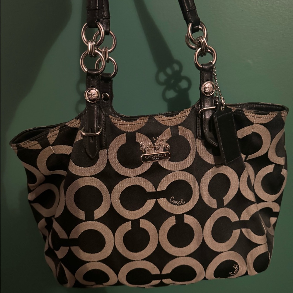 Coach Black and Grey Women's Bag and wallet